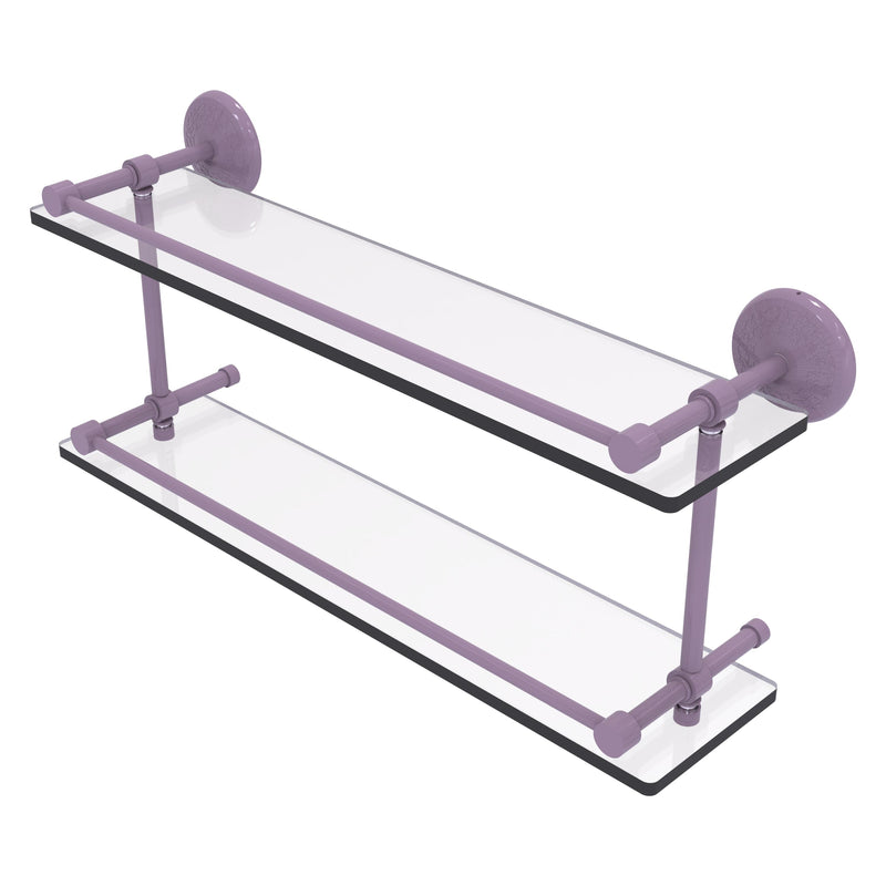 Monte Carlo Collection Double Glass Shelf with Gallery Rail