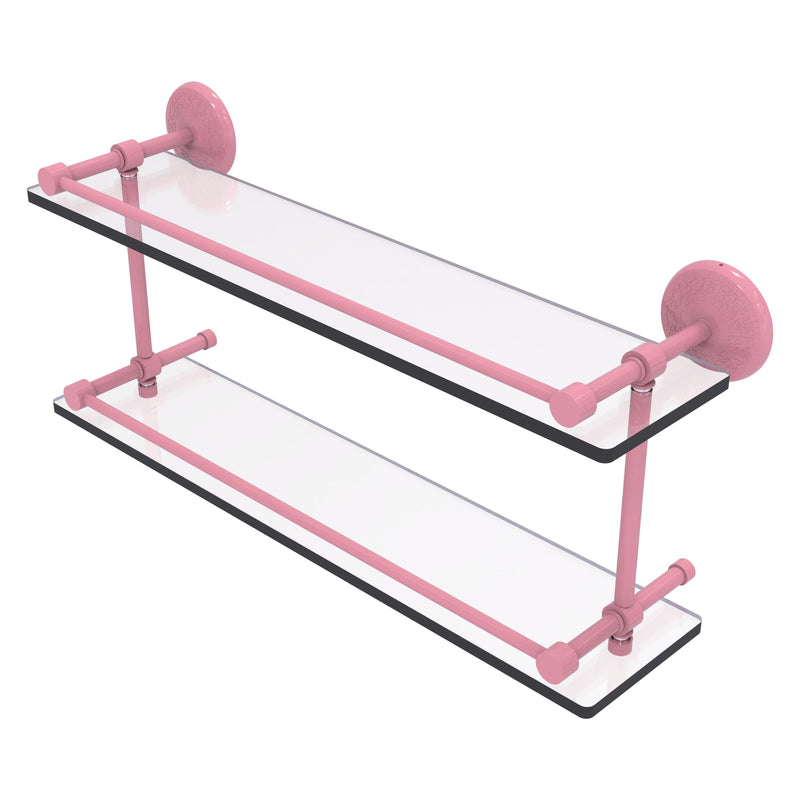 Monte Carlo Collection Double Glass Shelf with Gallery Rail