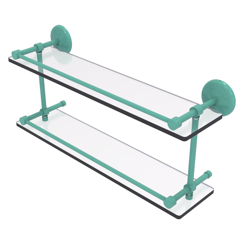 Monte Carlo Collection Double Glass Shelf with Gallery Rail