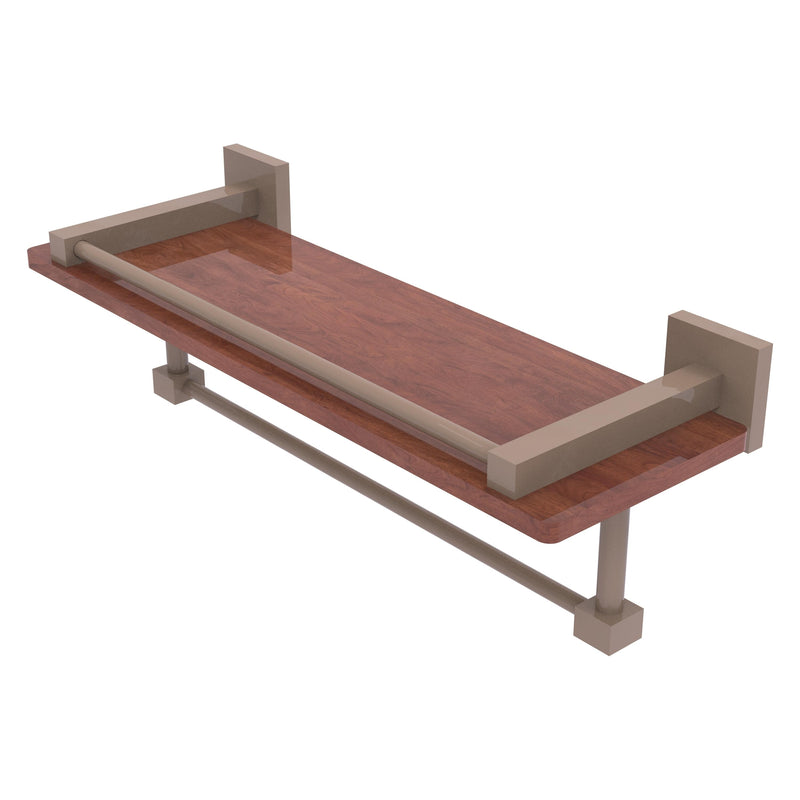 Montero Collection IPE Ironwood Shelf with Gallery Rail and Towel Bar