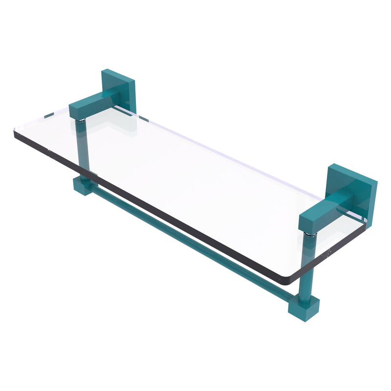 Montero Collection Glass Vanity Shelf with Integrated Towel Bar