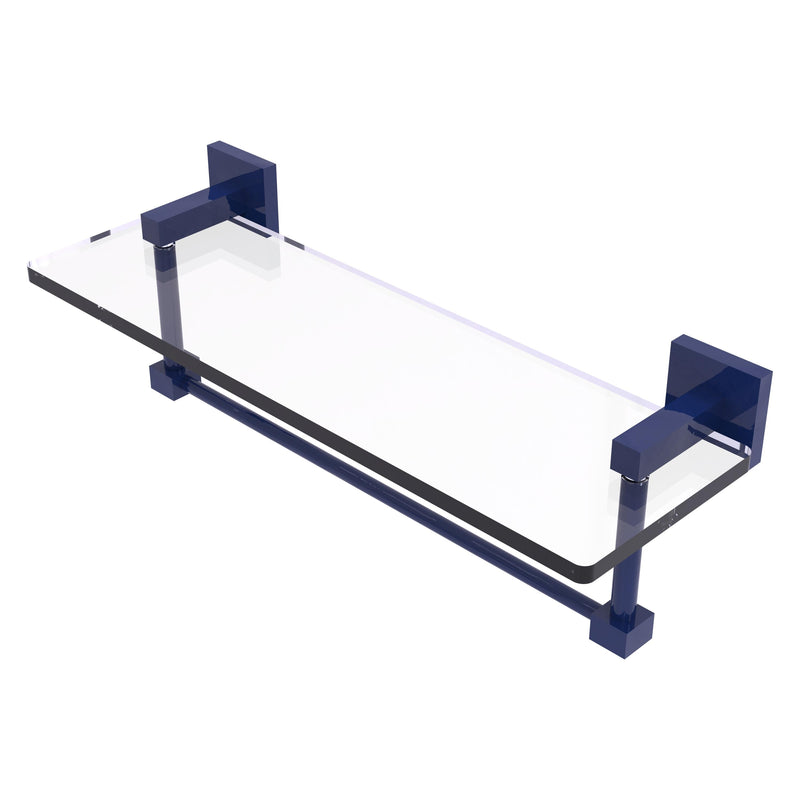 Montero Collection Glass Vanity Shelf with Integrated Towel Bar