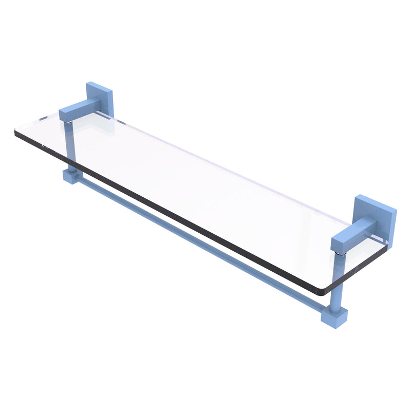 Montero Collection Glass Vanity Shelf with Integrated Towel Bar