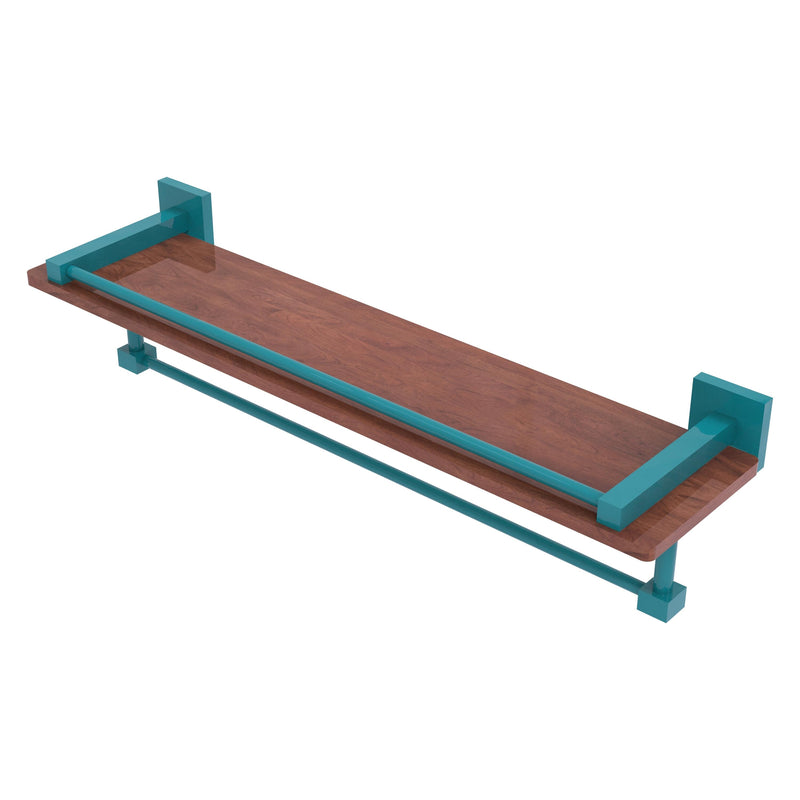 Montero Collection IPE Ironwood Shelf with Gallery Rail and Towel Bar