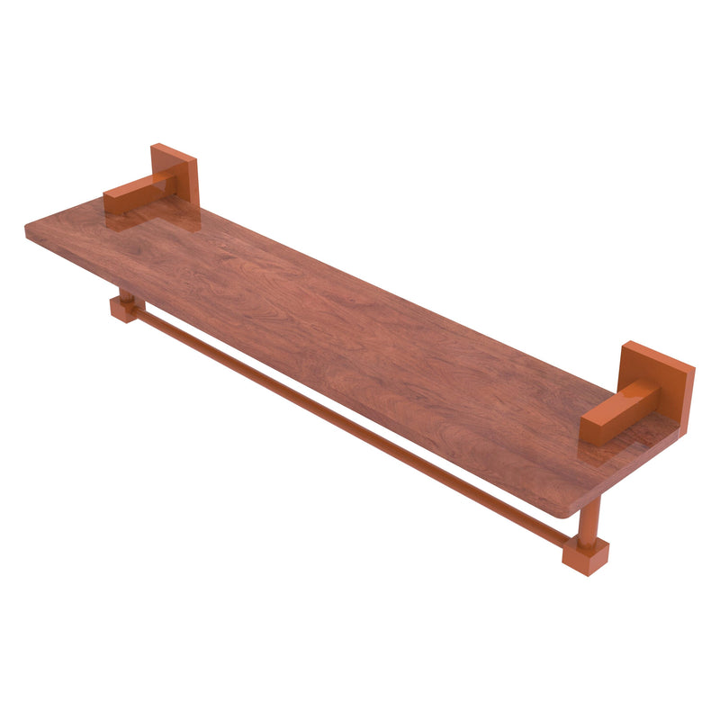 Montero Collection Solid IPE Ironwood Shelf with Integrated Towel Bar