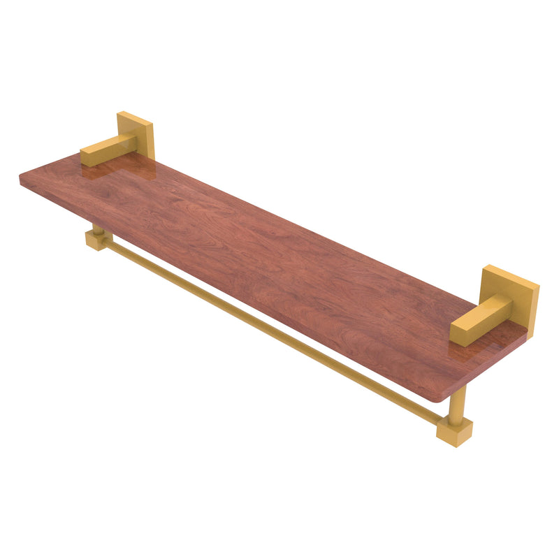 Montero Collection Solid IPE Ironwood Shelf with Integrated Towel Bar