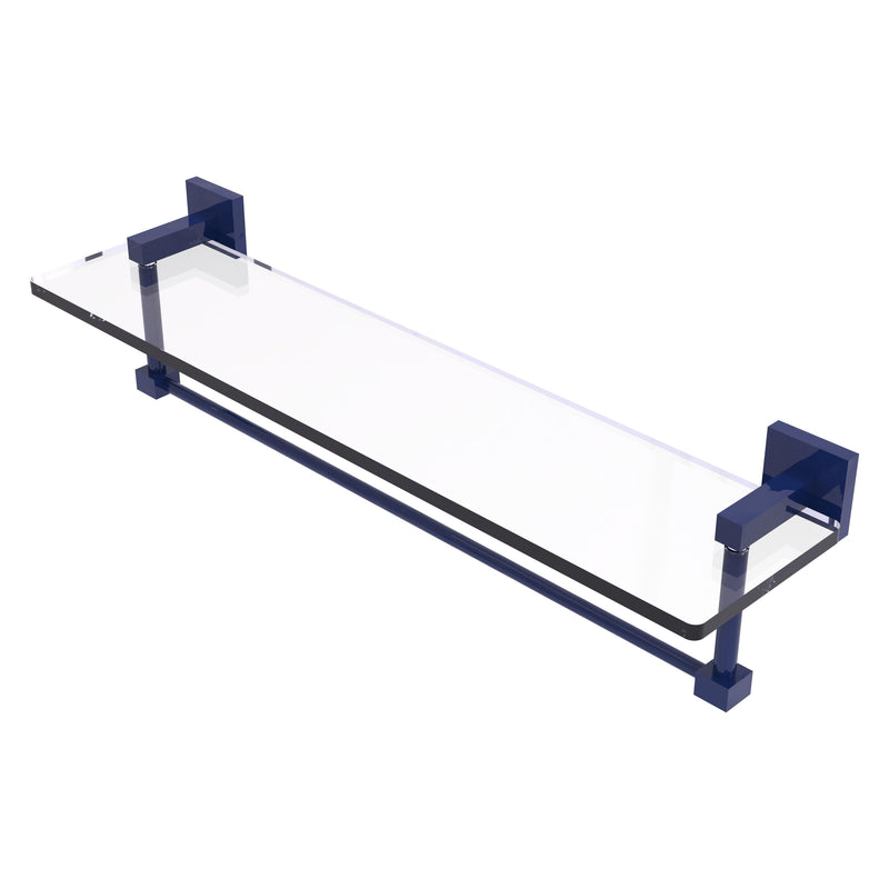 Montero Collection Glass Vanity Shelf with Integrated Towel Bar