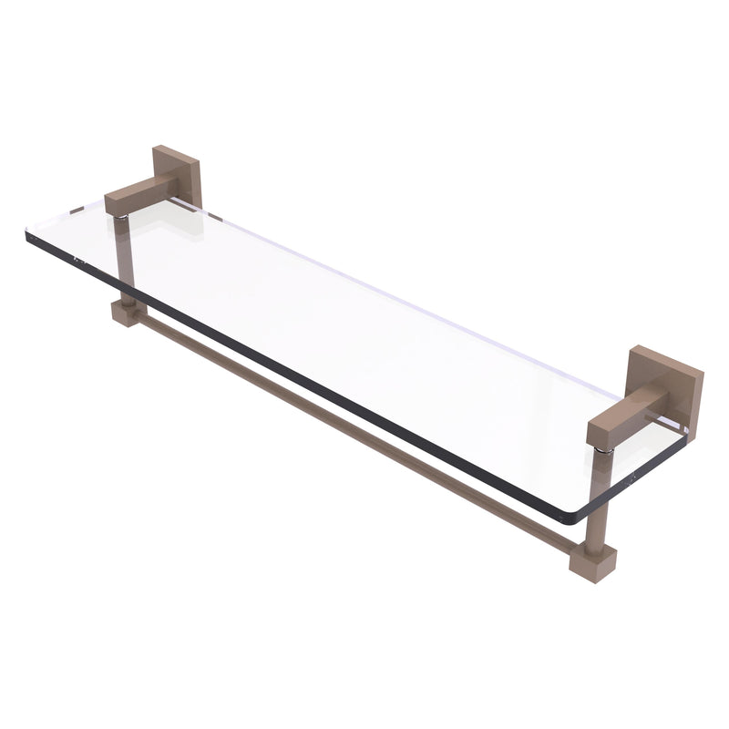 Montero Collection Glass Vanity Shelf with Integrated Towel Bar