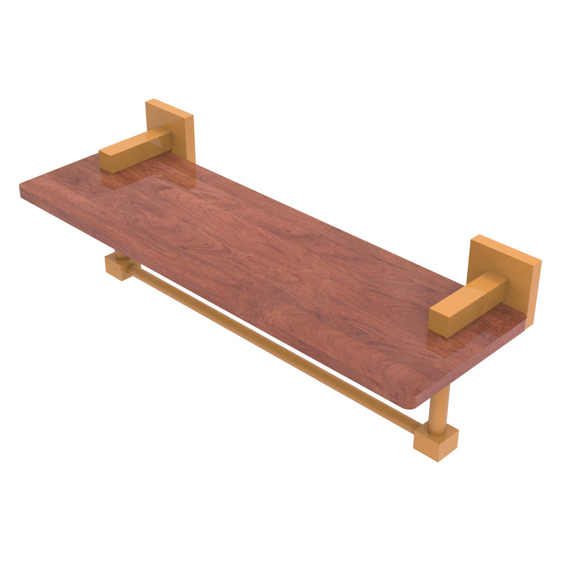 Montero Collection Solid IPE Ironwood Shelf with Integrated Towel Bar