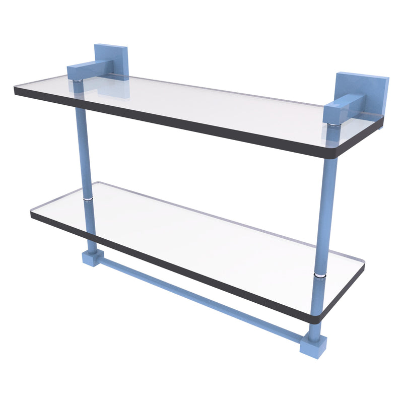 Montero Collection Two Tiered Glass Shelf with Integrated Towel Bar