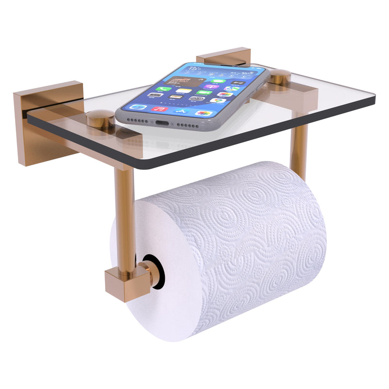 Montero 2 Post Toilet Paper Holder with Glass Shelf