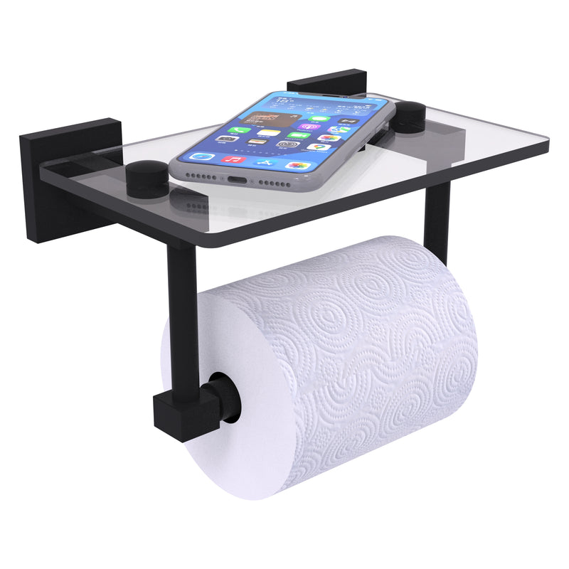 Montero 2 Post Toilet Paper Holder with Glass Shelf