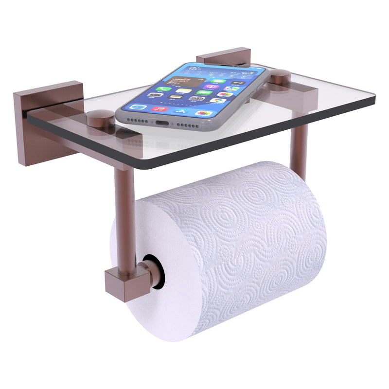 Montero 2 Post Toilet Paper Holder with Glass Shelf