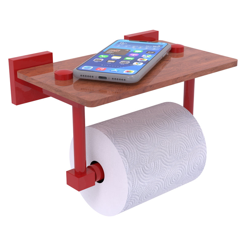 Montero 2 Post Toilet Paper Holder with Wood Shelf