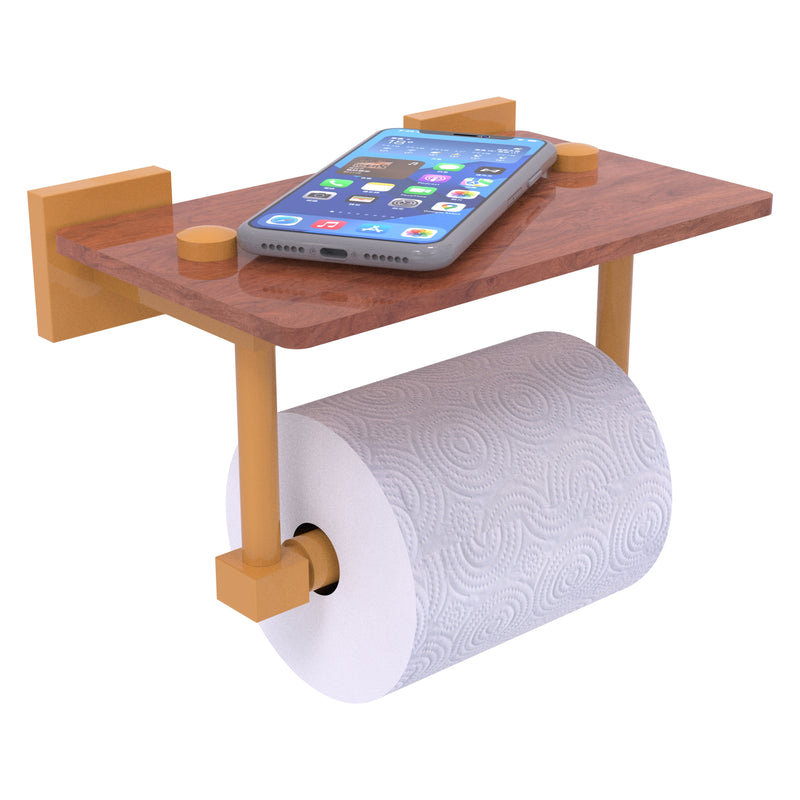 Montero 2 Post Toilet Paper Holder with Wood Shelf