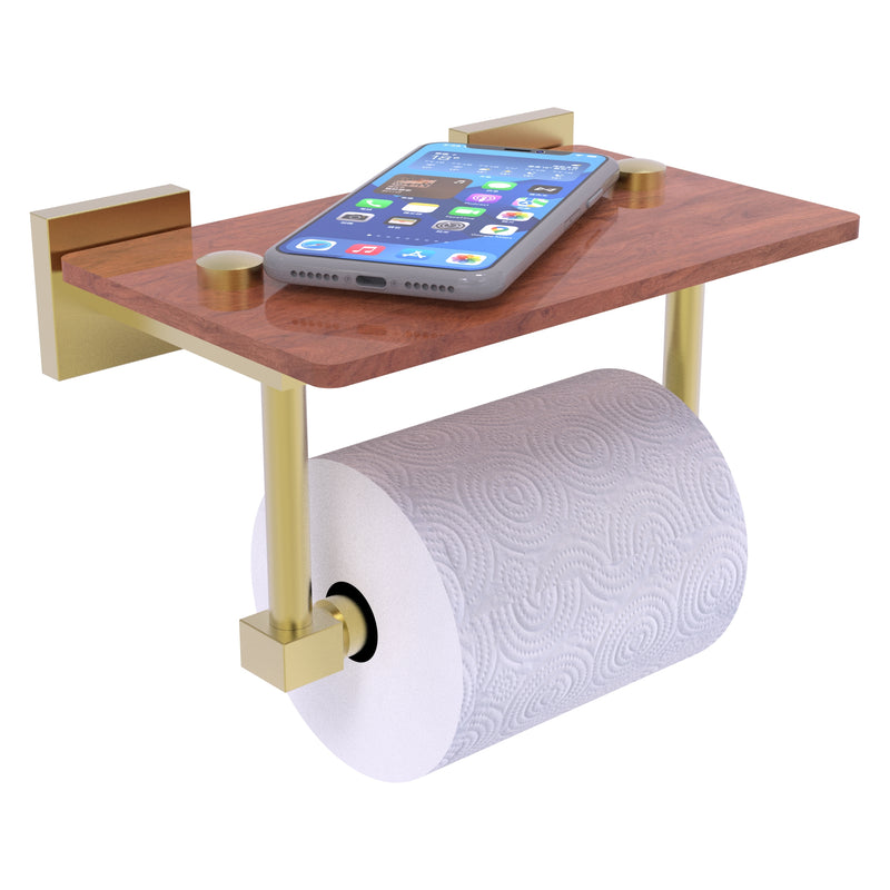 Montero 2 Post Toilet Paper Holder with Wood Shelf