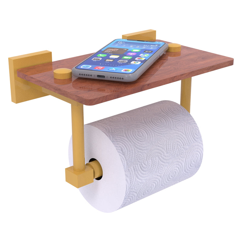 Montero 2 Post Toilet Paper Holder with Wood Shelf