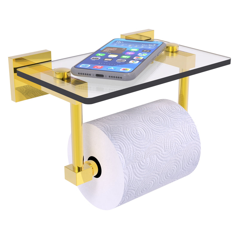 Montero 2 Post Toilet Paper Holder with Glass Shelf