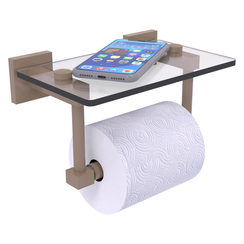 Montero 2 Post Toilet Paper Holder with Glass Shelf