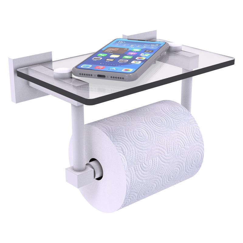 Montero 2 Post Toilet Paper Holder with Glass Shelf