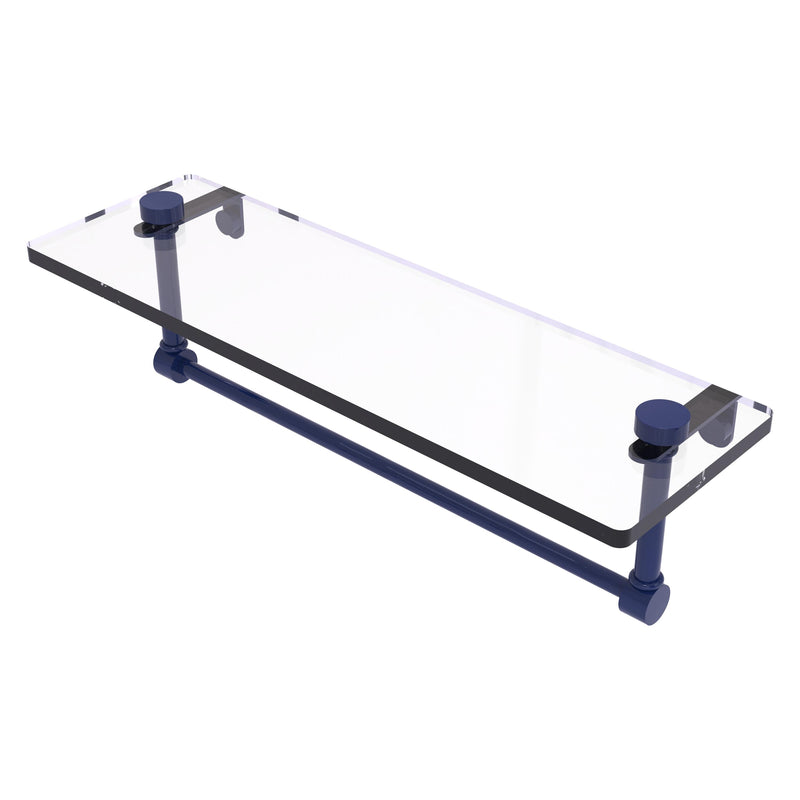 Glass Vanity Shelf with Integrated Towel Bar