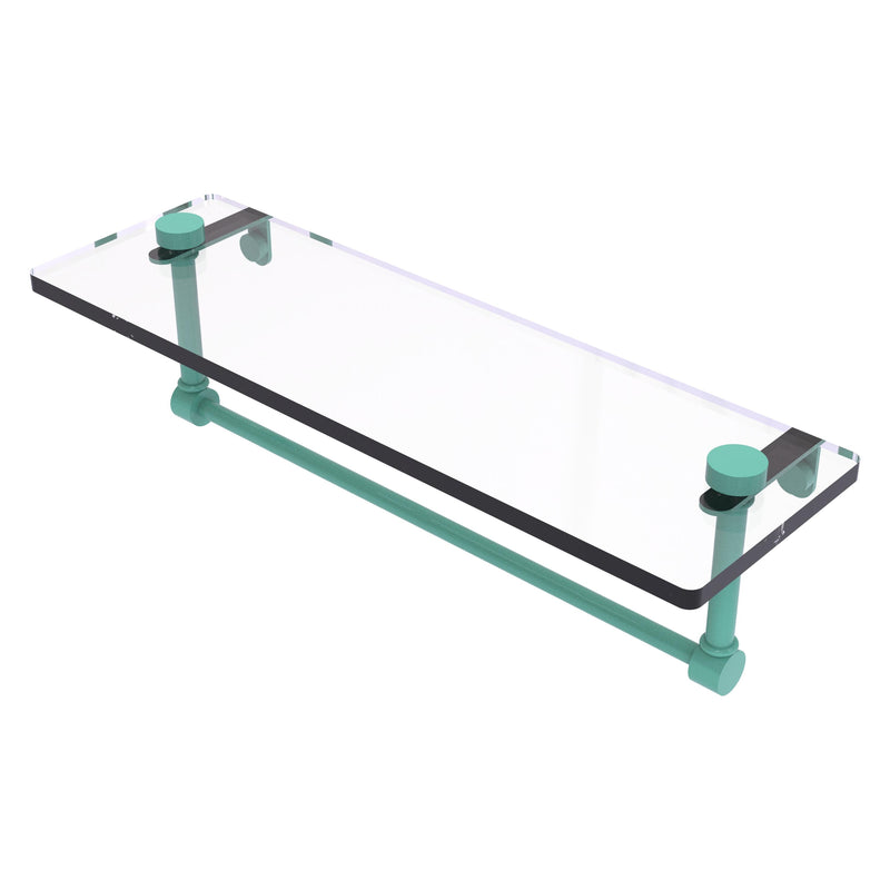 Glass Vanity Shelf with Integrated Towel Bar