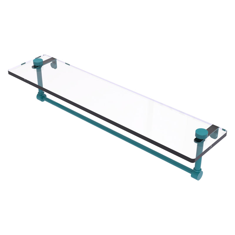 Glass Vanity Shelf with Integrated Towel Bar