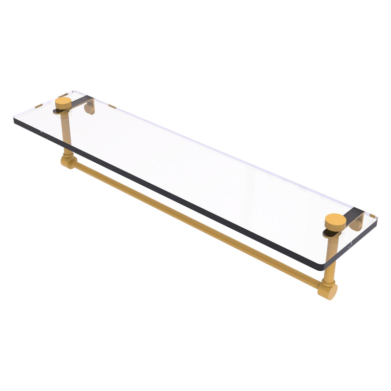 Glass Vanity Shelf with Integrated Towel Bar