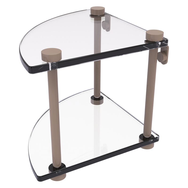 Two Tier Corner Glass Shelf