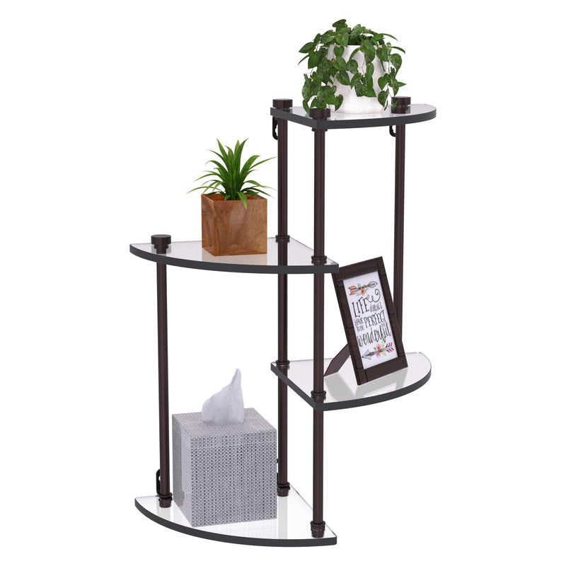 Fresno 4 Tier Glass Wall Shelf