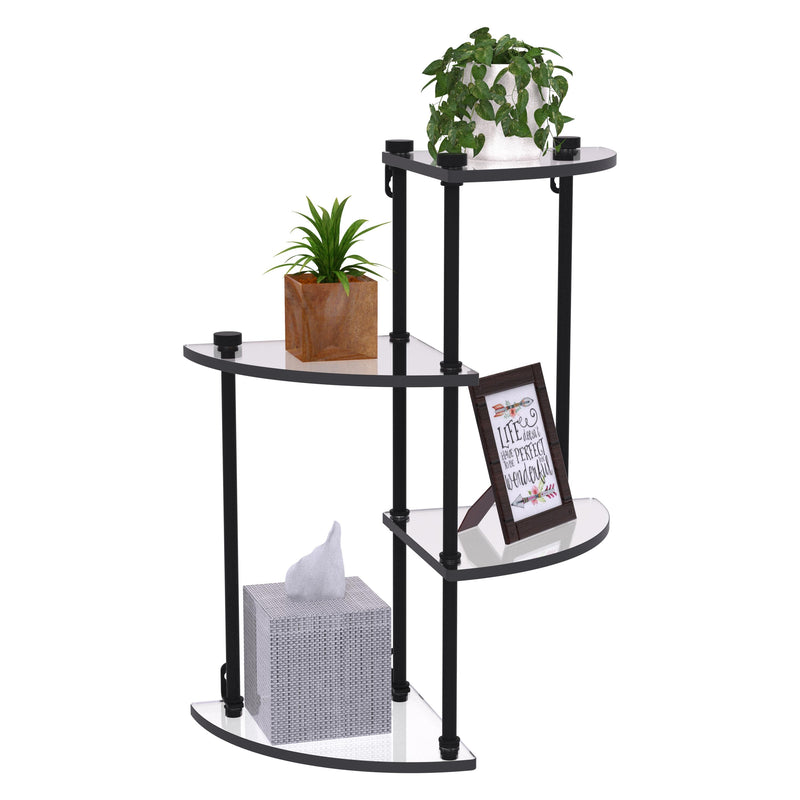 Fresno 4 Tier Glass Wall Shelf