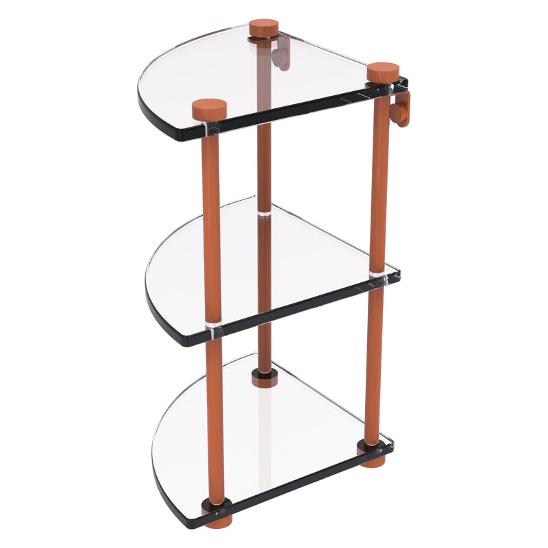 Three Tier Corner Glass Shelf