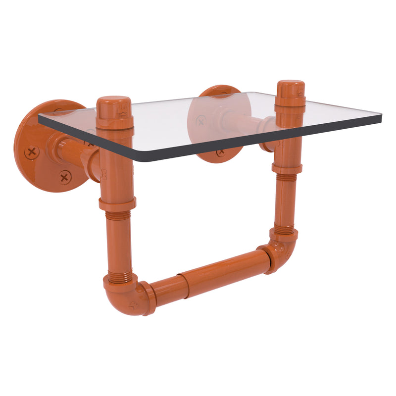 Pipeline Collection Toilet Tissue Holder with Glass Shelf