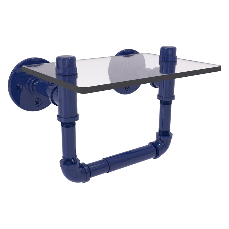 Pipeline Collection Toilet Tissue Holder with Glass Shelf