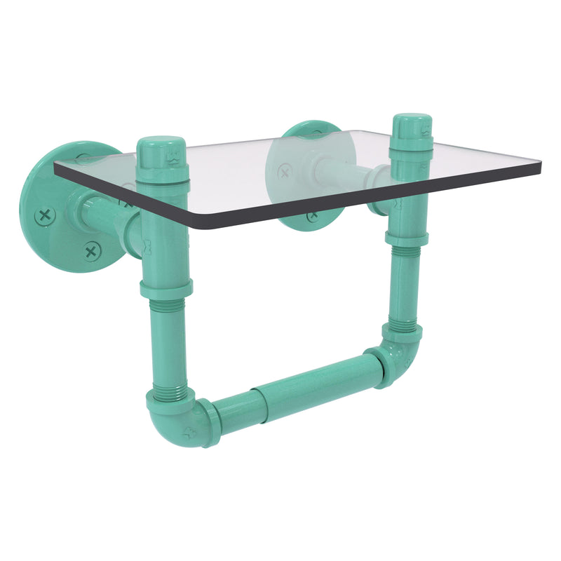 Pipeline Collection Toilet Tissue Holder with Glass Shelf