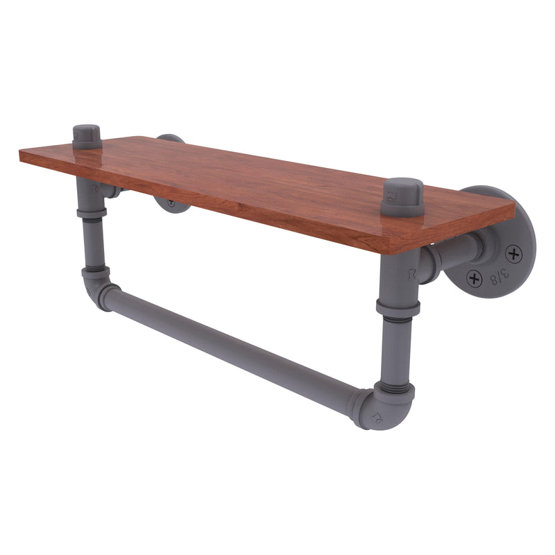 Pipeline Collection Ironwood Shelf with Towel Bar