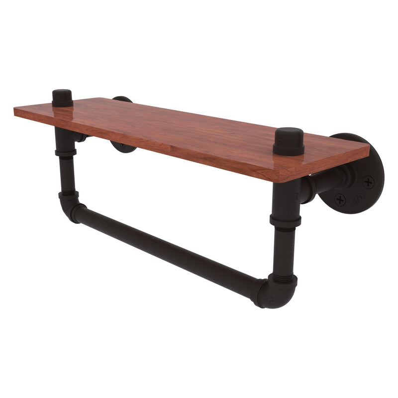 Pipeline Collection Ironwood Shelf with Towel Bar