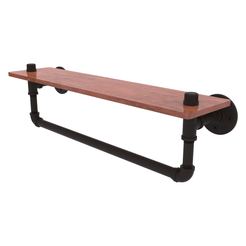 Pipeline Collection Ironwood Shelf with Towel Bar