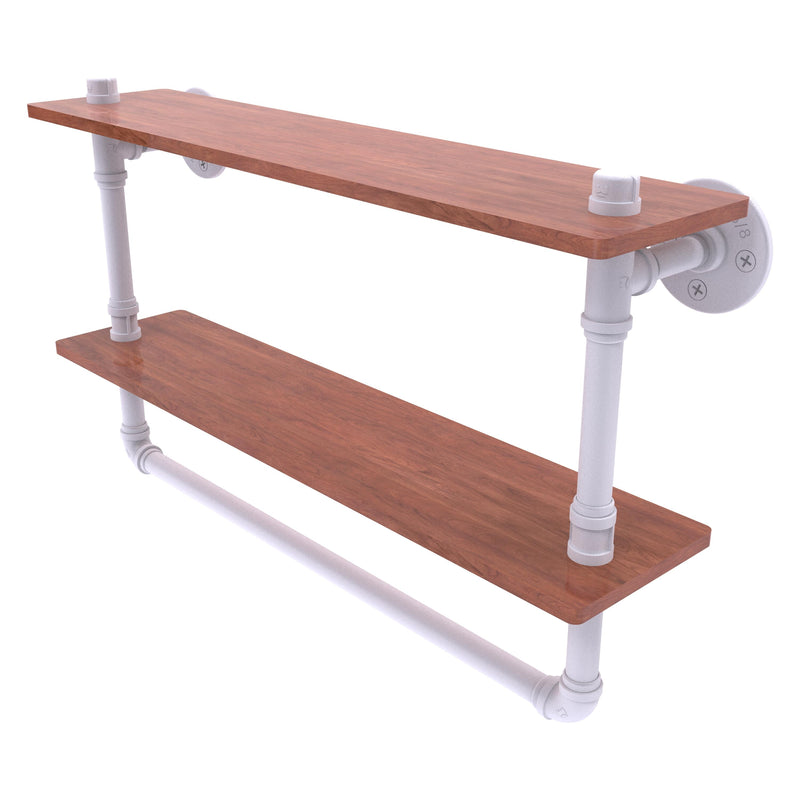 Pipeline Collection Double Ironwood Shelf with Towel Bar