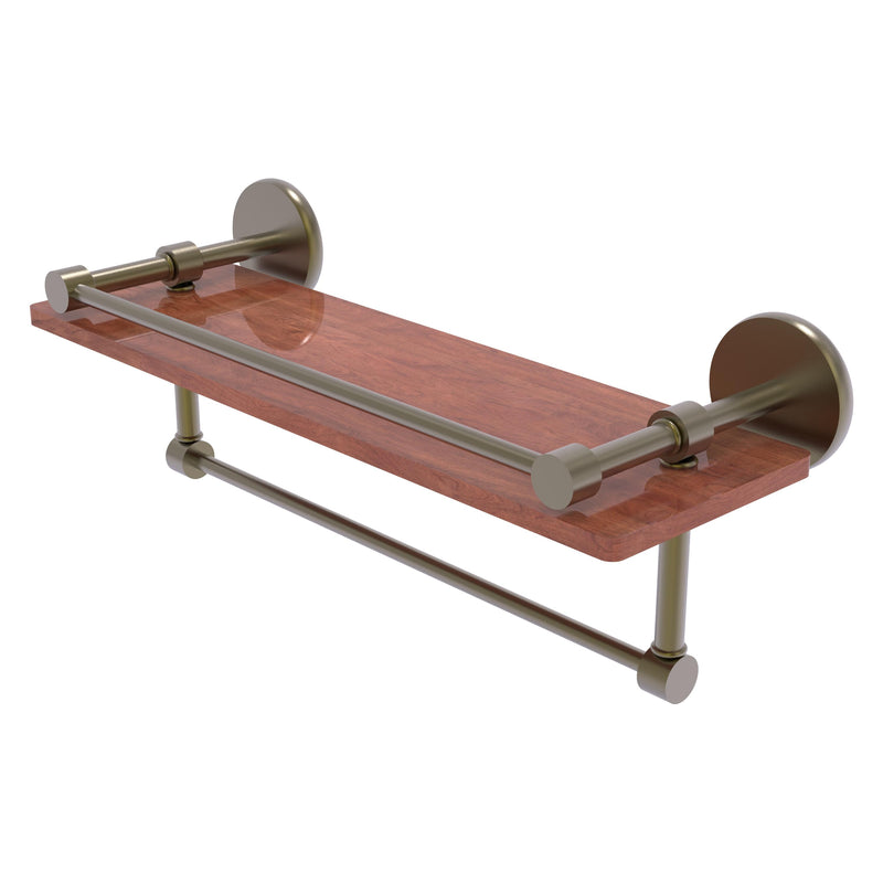 Prestige Skyline Collection IPE Ironwood Shelf with Gallery Rail and Towel Bar