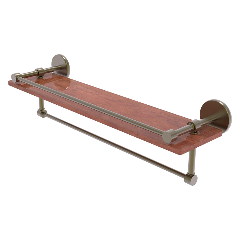 Prestige Skyline Collection IPE Ironwood Shelf with Gallery Rail and Towel Bar