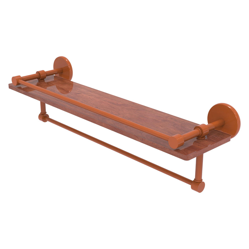 Prestige Skyline Collection IPE Ironwood Shelf with Gallery Rail and Towel Bar