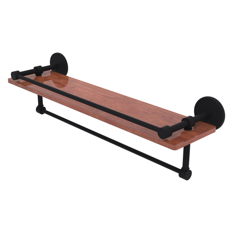 Prestige Skyline Collection IPE Ironwood Shelf with Gallery Rail and Towel Bar