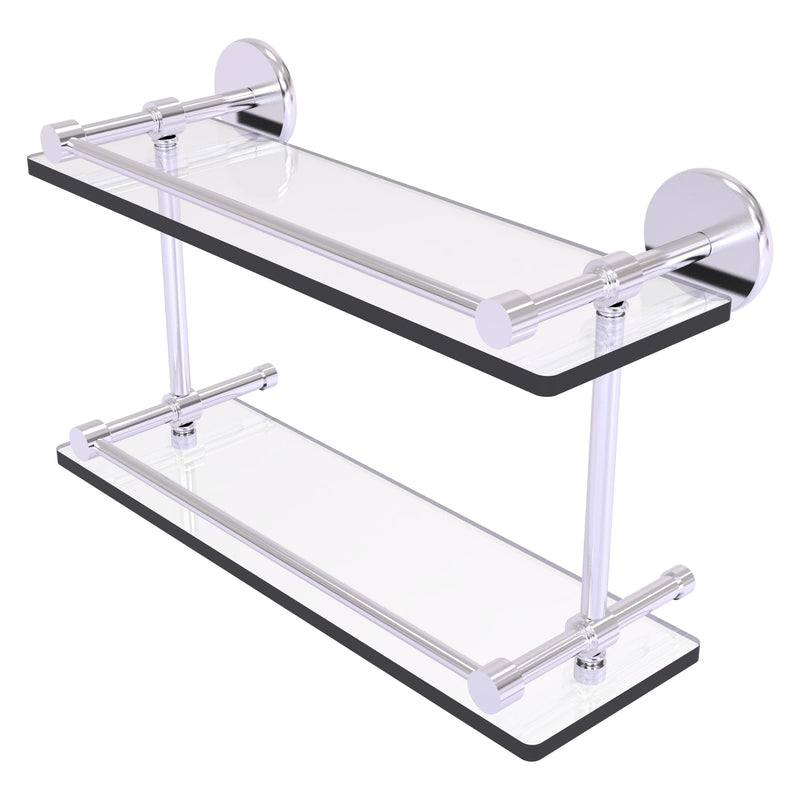 Prestige Skyline Collection Tempered Double Glass Shelf with Gallery Rail