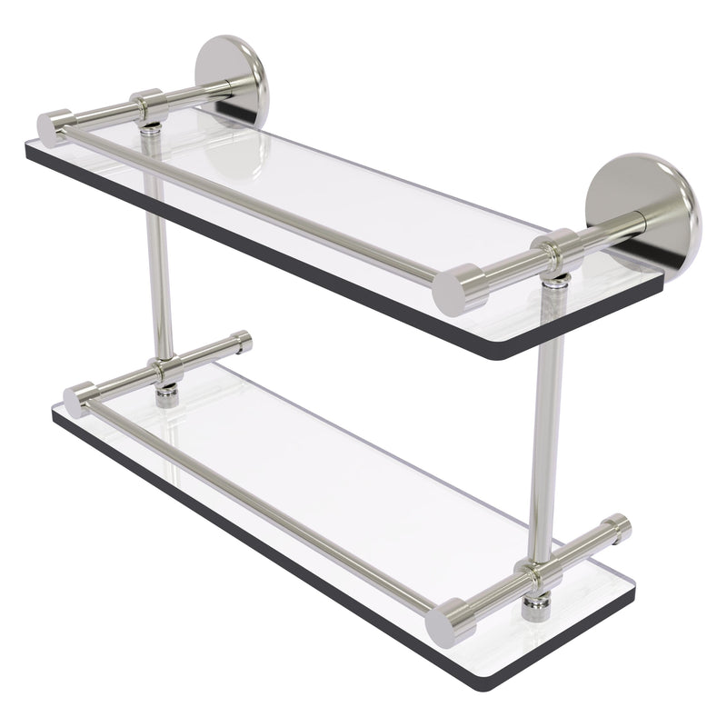 Prestige Skyline Collection Tempered Double Glass Shelf with Gallery Rail