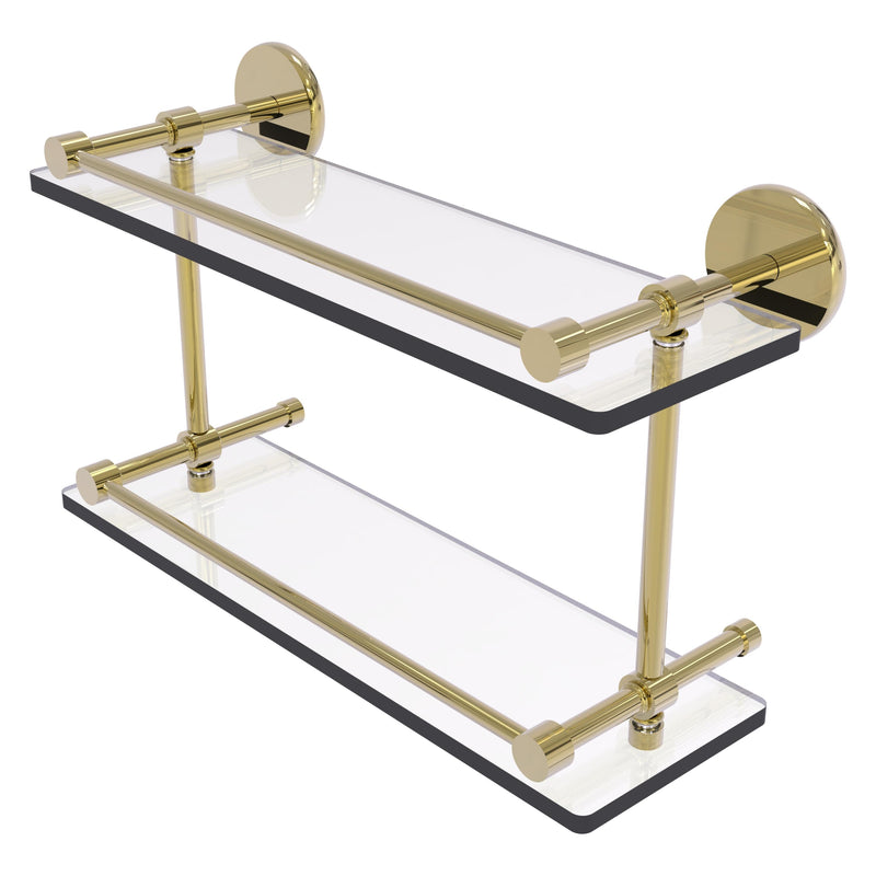 Prestige Skyline Collection Tempered Double Glass Shelf with Gallery Rail