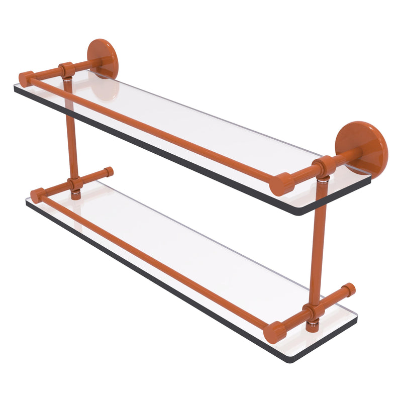 Prestige Skyline Collection Tempered Double Glass Shelf with Gallery Rail