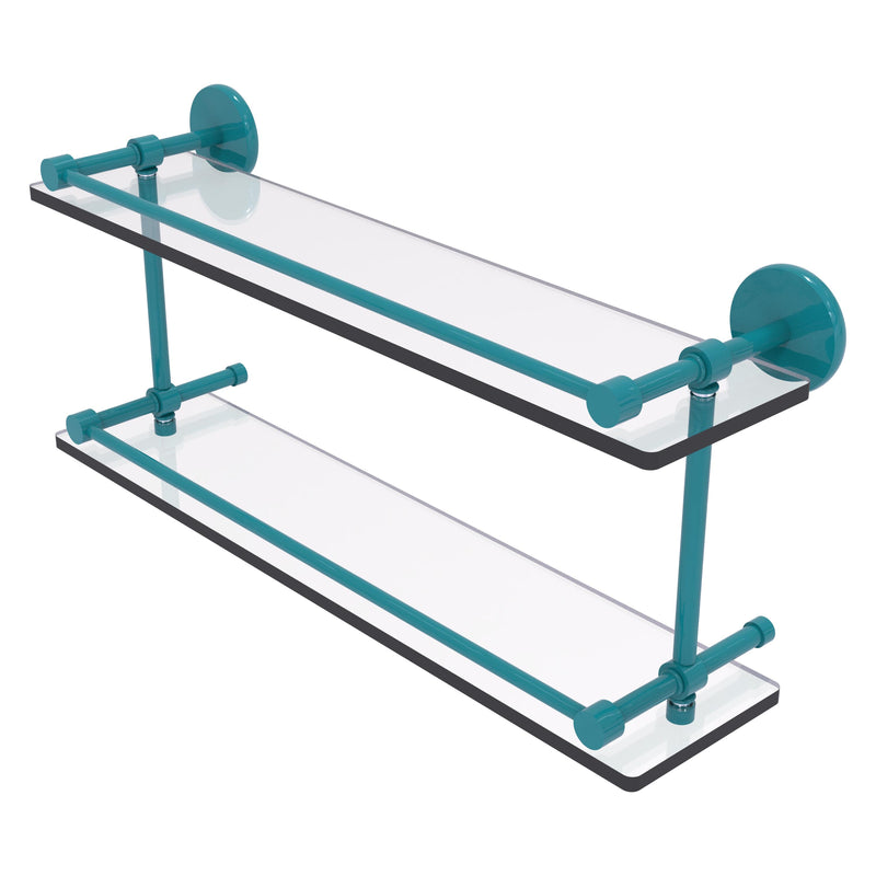 Prestige Skyline Collection Tempered Double Glass Shelf with Gallery Rail