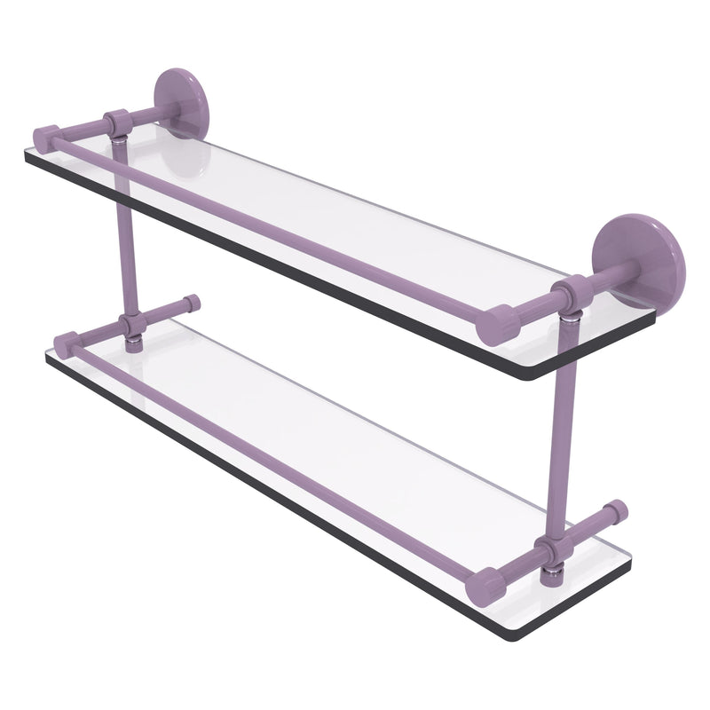 Prestige Skyline Collection Tempered Double Glass Shelf with Gallery Rail