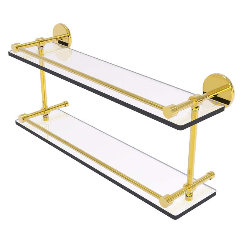 Prestige Skyline Collection Tempered Double Glass Shelf with Gallery Rail